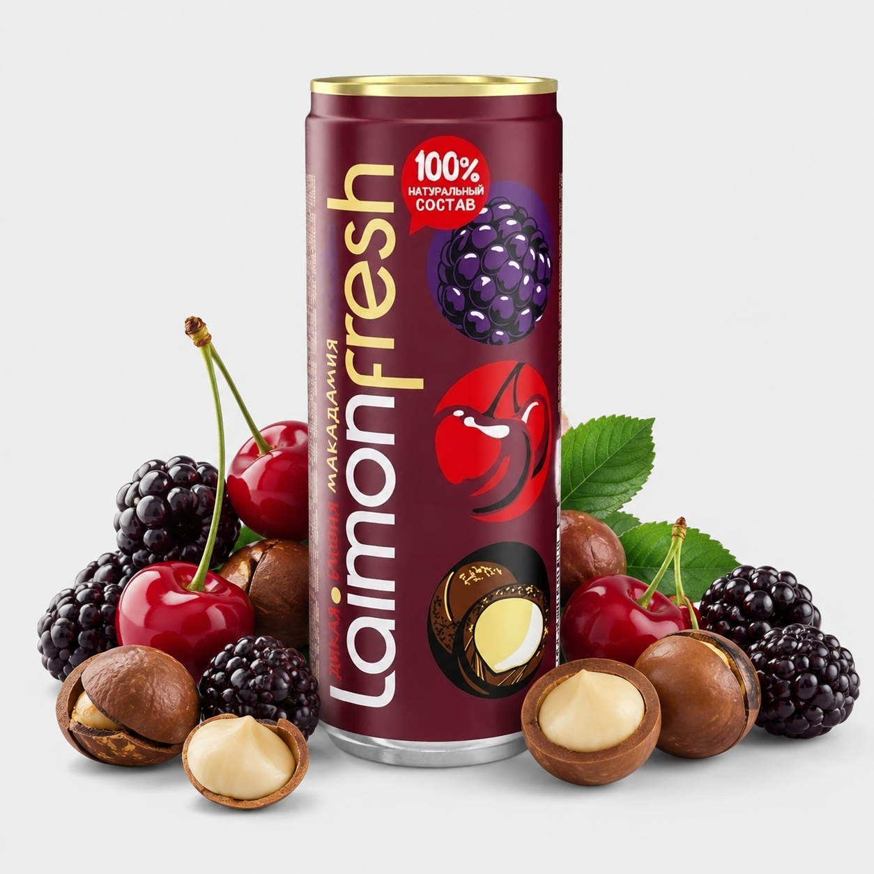 لایمون فرش تمشک گیلاس، ۳۳۰ میلی لیتر، روسیه (سوئیس) Laimon Fresh Berries تصویر 2