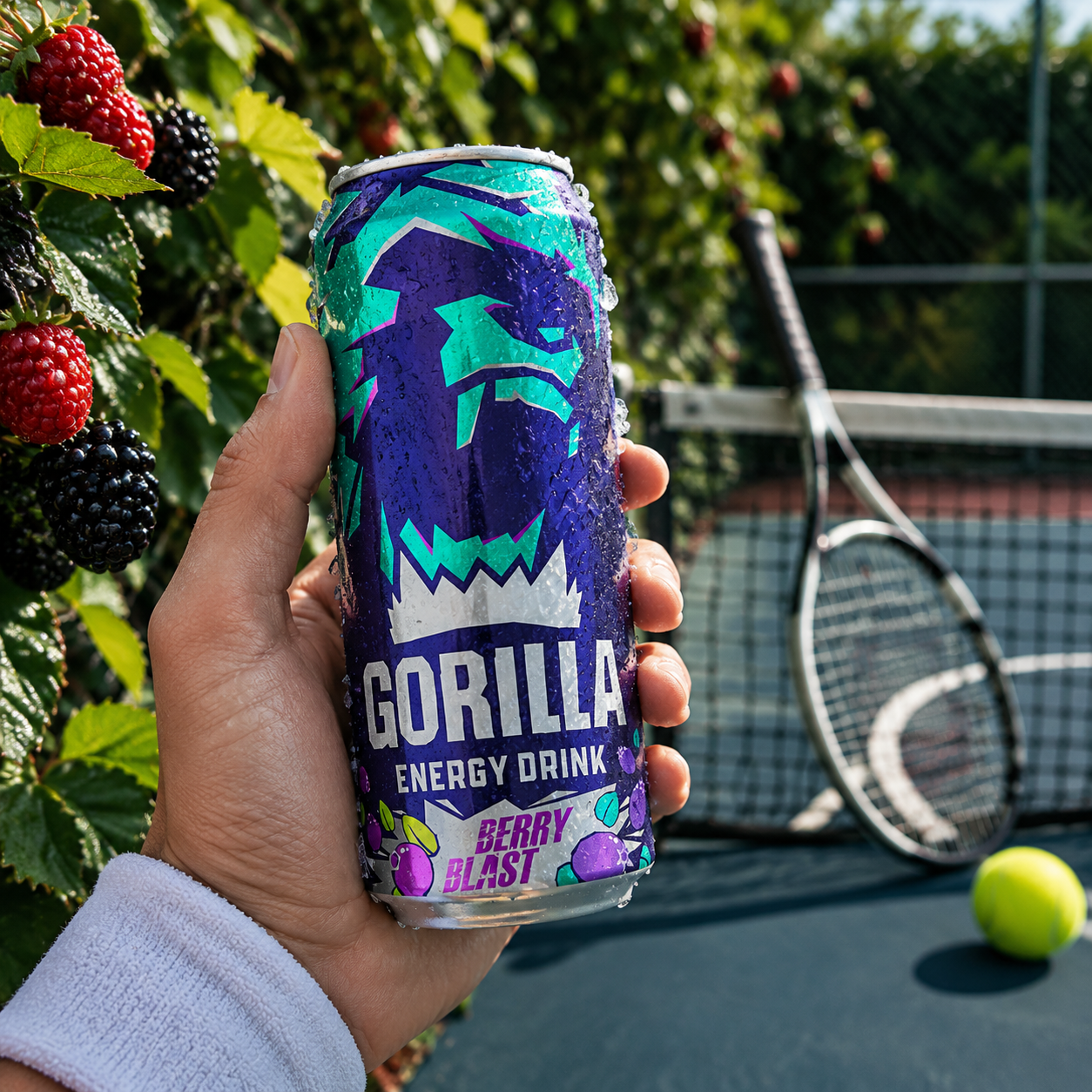 گوریلا ۴۵۰cc، میکس توت ها، تولید روسیه (Gorilla Energy Drink – Blast Berry) تصویر 3