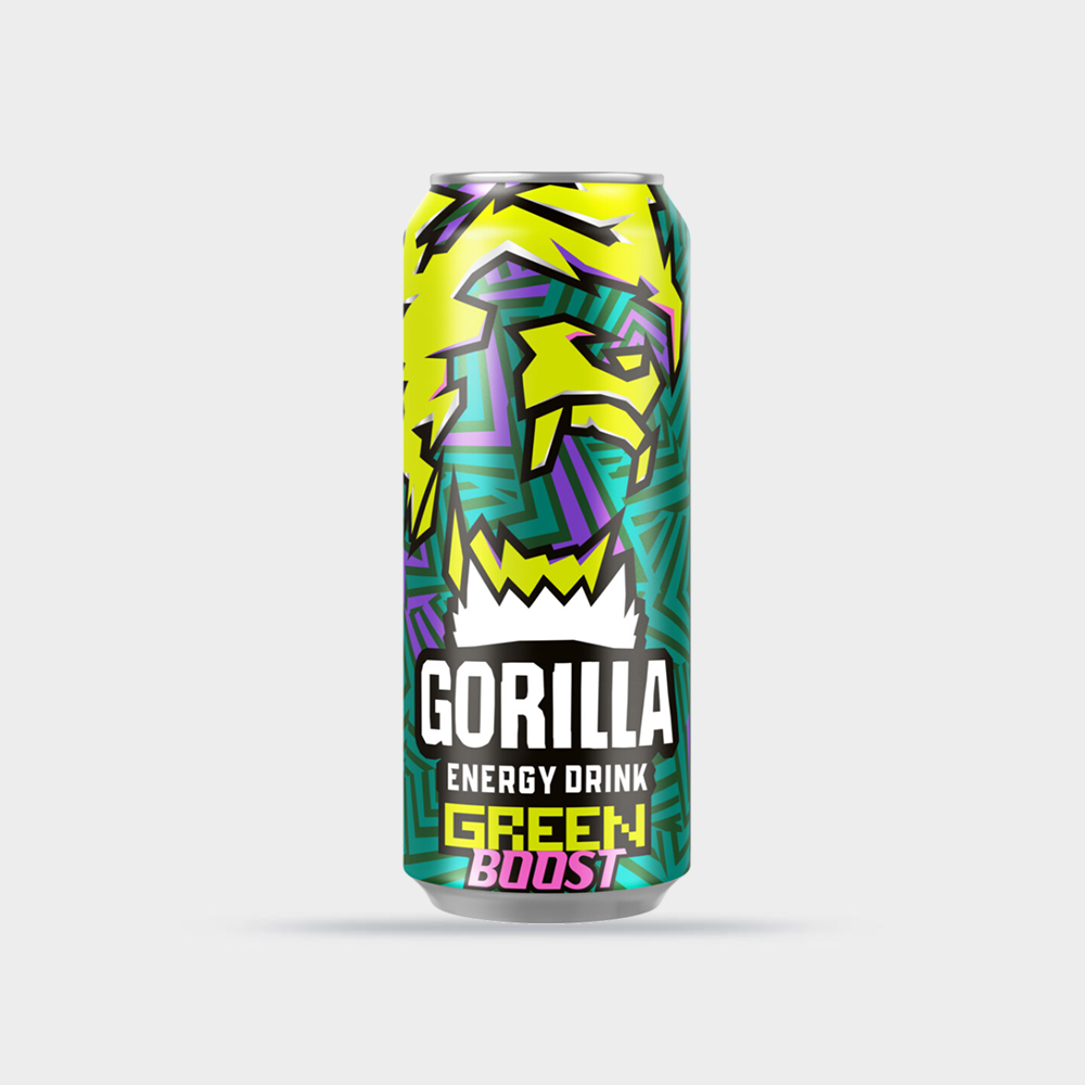 گوریلا ۴۵۰cc، میوه های سبز، تولید روسیه (Gorilla Energy Drink – Green Boost)
