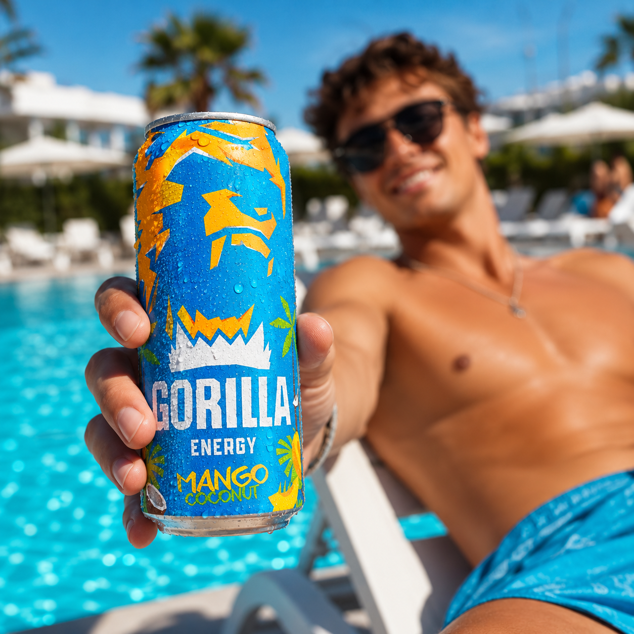 گوریلا ۴۵۰cc، انبه و نارگیل، تولید روسیه (Gorilla Energy Drink – Mango & Coconut) تصویر 3
