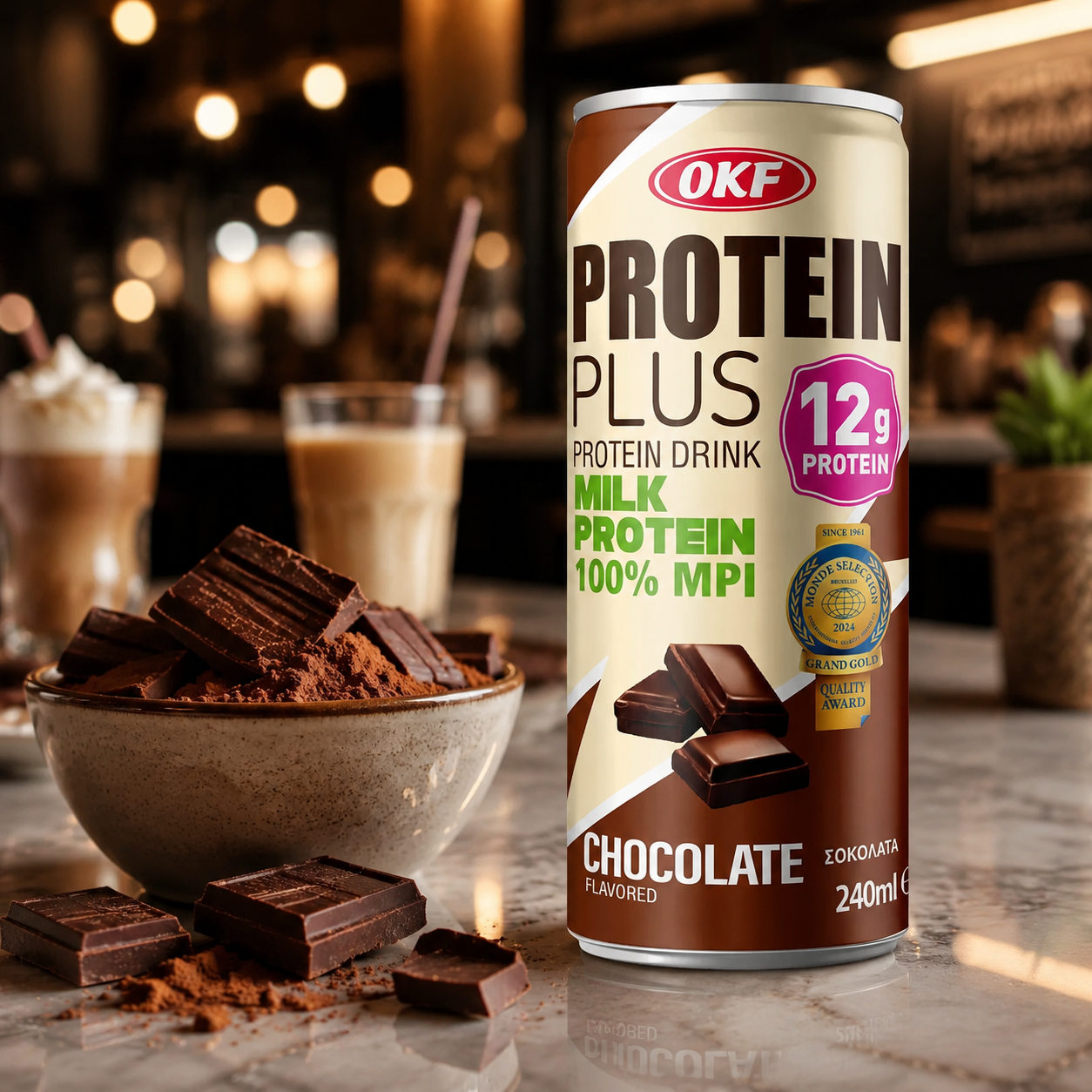 شیر کاکائو پروتئین ایزوله OKF (مدل Protein Plus) ۲۴۰ میلیلیتر تصویر 3