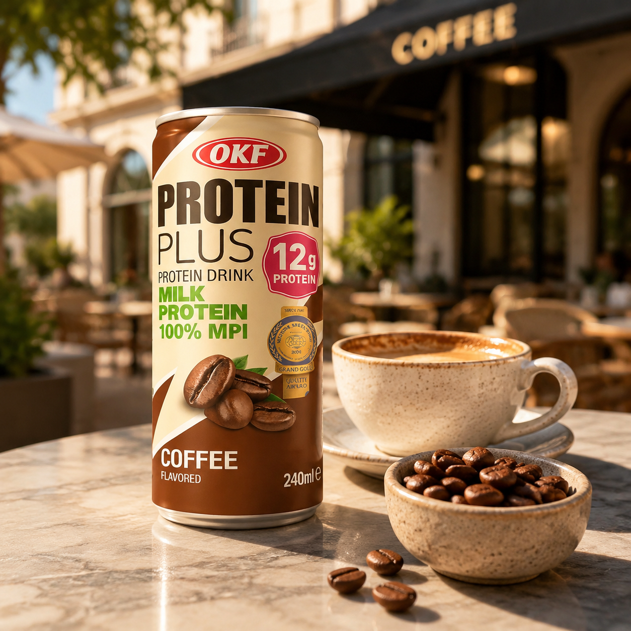 شیر قهوه پروتئین OKF (مدل Protein Plus) ۲۴۰ میلیلیتر تصویر 3