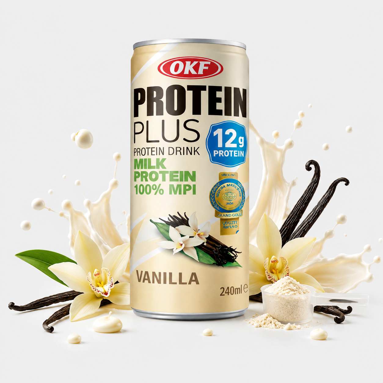 شیر وانیل پروتئین OKF (مدل Protein Plus) ۲۴۰ میلیلیتر تصویر 2