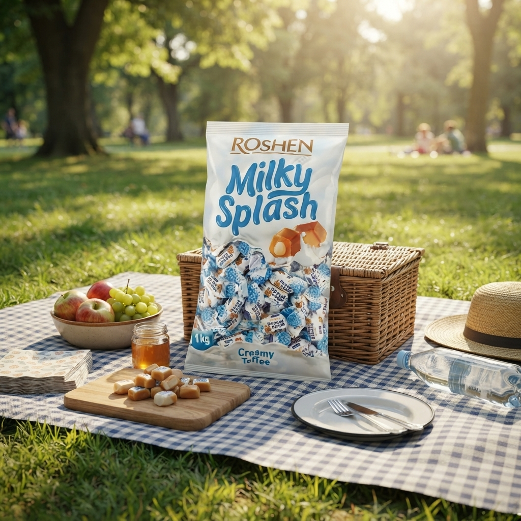 فروش عمده تافی میلکی اسپلش ROSHEN وزن 1 کیلوگرم تصویر 3