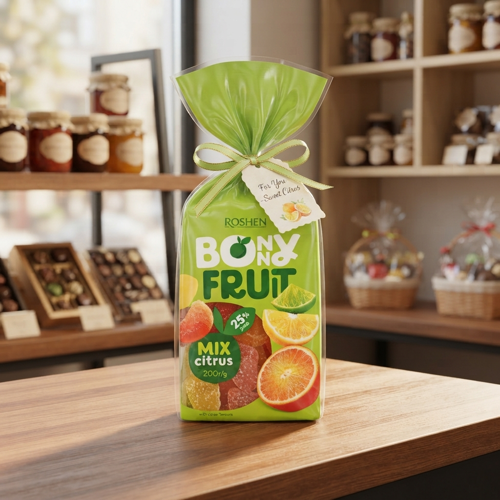 فروش عمده پاستیل کادویی بونی فروت مرکبات ROSHEN وزن ۲۰۰ گرم تصویر 3