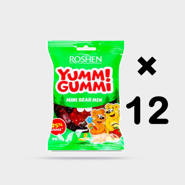 فروش عمده پاستیل مینی خرسی ROSHEN وزن 70 گرم